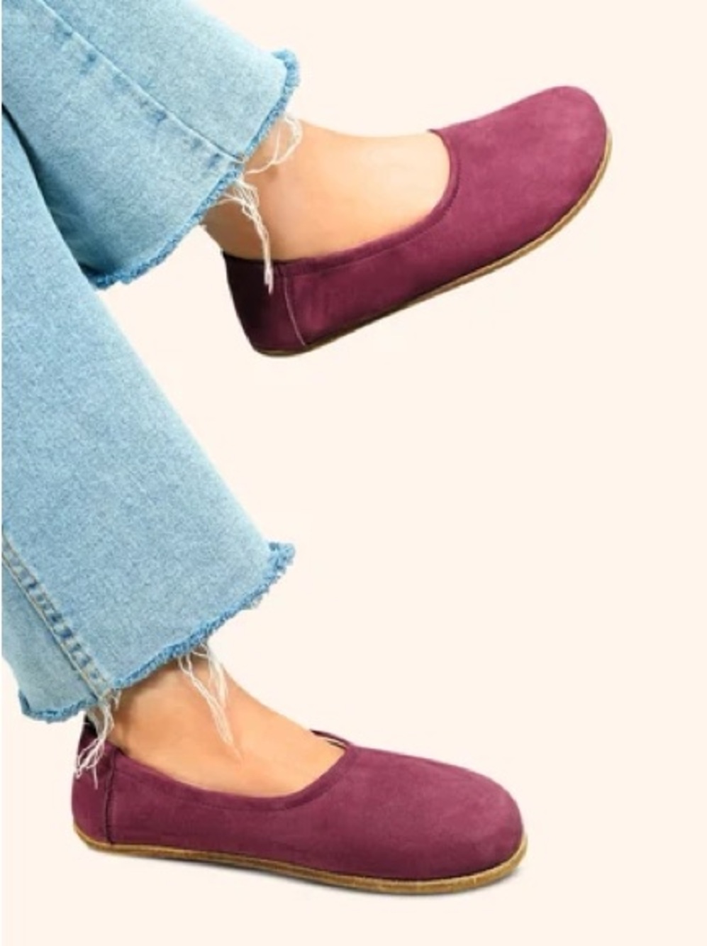 Earthing Harmony Grounding Ballet Flats 38 Burgundy Nubuck